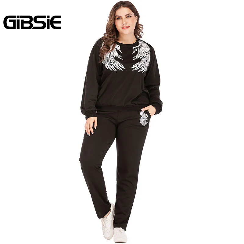 GIBSIE 2019 Spring Casual Print Long Sleeve Tracksuit Women 4xl 3xl Plus Size Sweatshirts and Pants Two Piece Sportswear Sets
GIBSIE 2019 Spring Casual Print Long Sleeve Tracksuit Women 4xl 3xl Plus Size Sweatshirts and Pants Two Piece Sportswear Sets