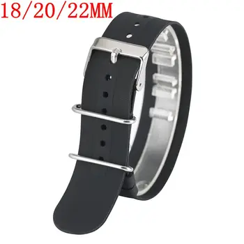 18/20/22 MM High Quality Bracelet Waterproof Military Watch Strap Band Silicone Replacement Diving Black/Blue Band Pin Buckle 
18/20/22 MM High Quality Bracelet Waterproof Military Watch Strap Band Silicone Replacement Diving Black/Blue Band Pin Buckle