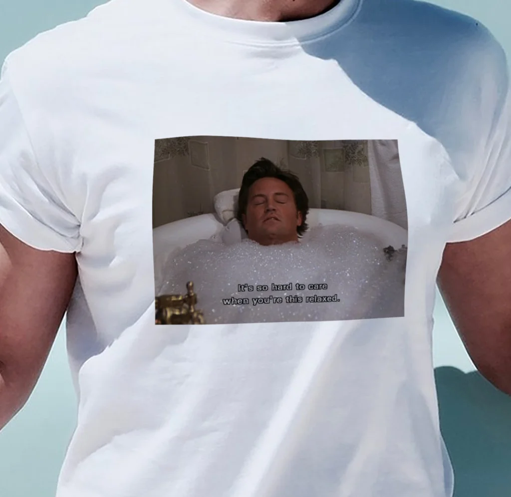 fashionshow HJN It's So Hard to Care When You're This Relaxed Friends Chandler TV Show T-Shirt Unisex Tee
fashionshow HJN It's So Hard to Care When You're This Relaxed Friends Chandler TV Show T-Shirt Unisex Tee