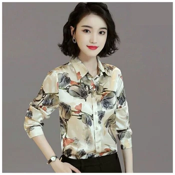 autumn new women blouse and shirts printed long-sleeved v-neck silk soft material office lady work shirts outwear tops
autumn new women blouse and shirts printed long-sleeved v-neck silk soft material office lady work shirts outwear tops