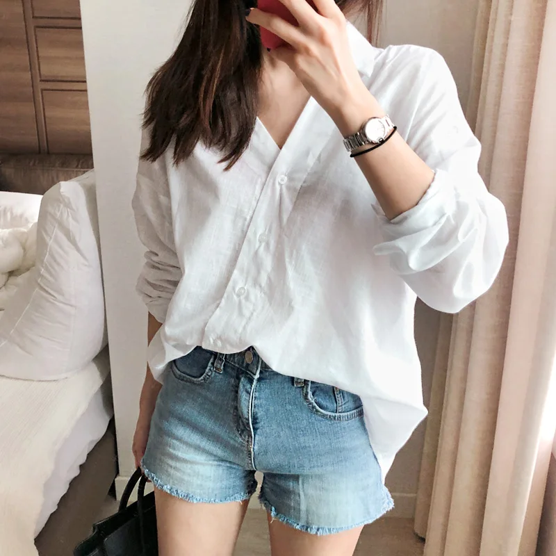 Cotton and linen Long Sleeve white Shirts Top 2018 New Summer Autumn Women Office Ladies OL Work Elegant Blouse
Cotton and linen Long Sleeve white Shirts Top 2018 New Summer Autumn Women Office Ladies OL Work Elegant Blouse