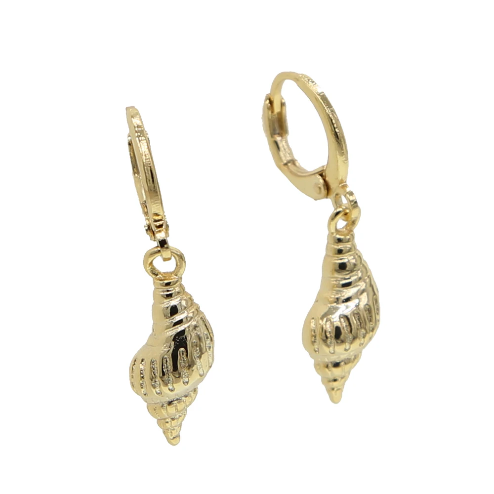 2019 Christmas gift fashion summer beach jewelry sea conch drop charm Gold color classic trendy earring for women
2019 Christmas gift fashion summer beach jewelry sea conch drop charm Gold color classic trendy earring for women