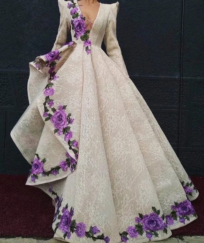 Luxury Evening Dresses Embroideries Robe de soiree Abendkleider Lebanon Evening Gowns Full Sleeve Long Lace V Neck prom dress
Luxury Evening Dresses Embroideries Robe de soiree Abendkleider Lebanon Evening Gowns Full Sleeve Long Lace V Neck prom dress
