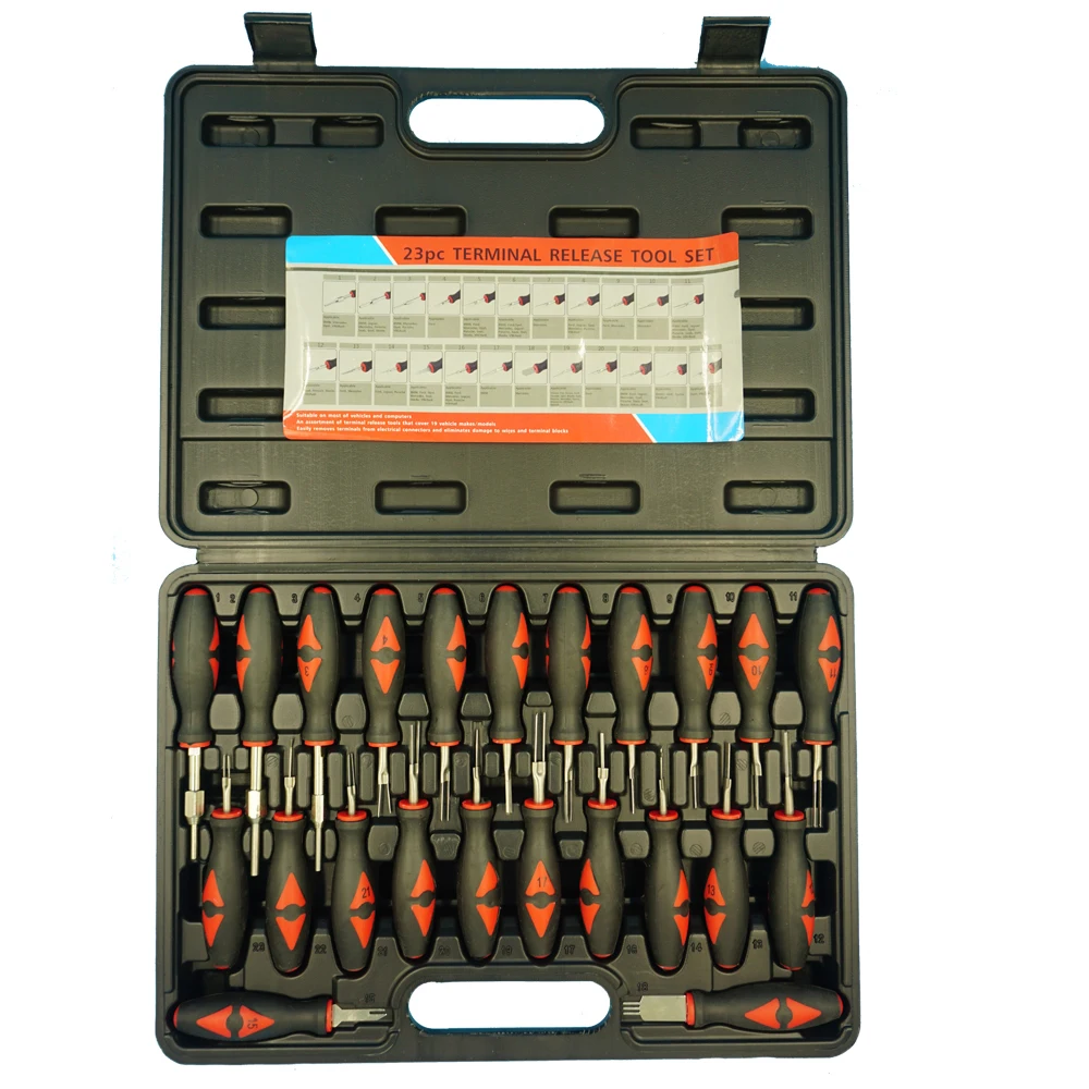 ZX001 23pcs Connector Release Electrical Terminal Removal Tool Kit Set Auto Repair Tools Set
ZX001 23pcs Connector Release Electrical Terminal Removal Tool Kit Set Auto Repair Tools Set