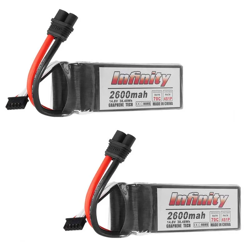 New Arrival For Infinity Graphene 14.8V 2600mAh 70C 4S Lipo Battery Rechargeable SY60 Plug Connector for RC Multicopter Toys
New Arrival For Infinity Graphene 14.8V 2600mAh 70C 4S Lipo Battery Rechargeable SY60 Plug Connector for RC Multicopter Toys