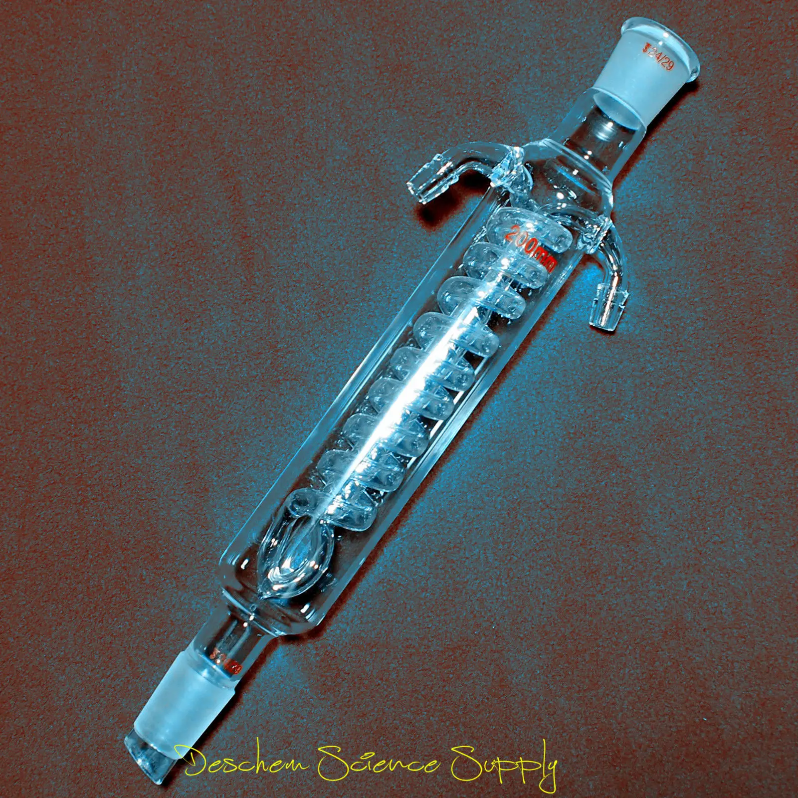 200mm,24/40,Coiled Reflux Condenser,Made By Borosilicate Glass 3.3,Lab glassware
200mm,24/40,Coiled Reflux Condenser,Made By Borosilicate Glass 3.3,Lab glassware