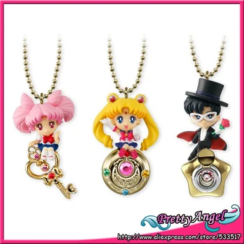 

PrettyAngel - Original Bandai Shokugan Twinkle Dolly Sailor Moon Special Set Keychain Action Figure Set of 3 PCS (No Candy)