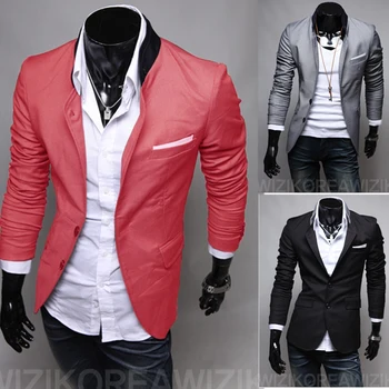 2018 New Men's Casual Slim Stylish fit One Button Suit Blazer Coat Jackets Turn-Down Collar Grey/Black/Watermelon Red
2018 New Men's Casual Slim Stylish fit One Button Suit Blazer Coat Jackets Turn-Down Collar Grey/Black/Watermelon Red