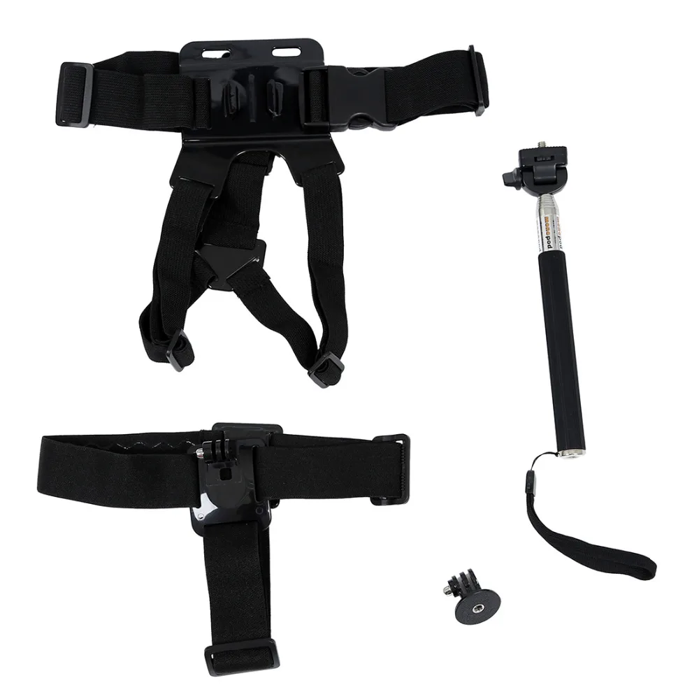 4 in 1 Accessories Kit elastic head strap + helmet + torso strap + monopod extendable stick hand selfie for GoPro HD Hero camera
4 in 1 Accessories Kit elastic head strap + helmet + torso strap + monopod extendable stick hand selfie for GoPro HD Hero camera