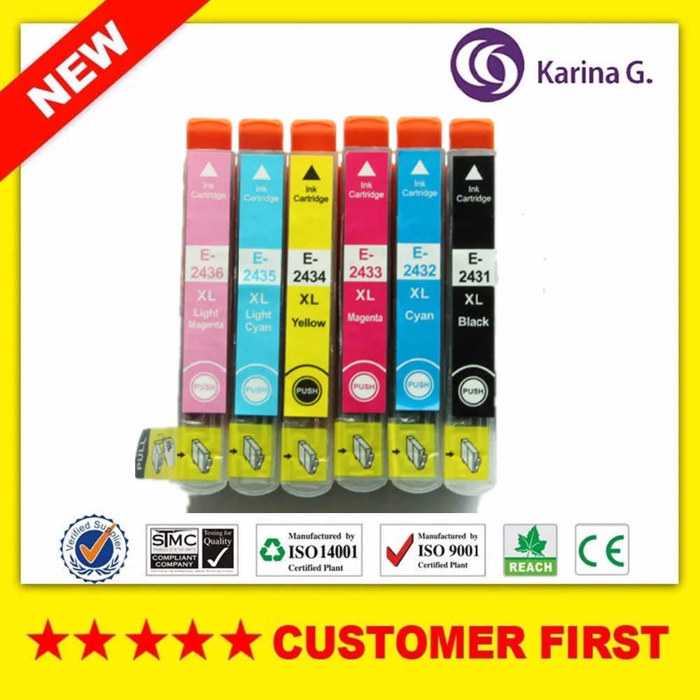 6X Compatible Ink Cartridge for T2431 to T2436 24XL ,suit For Epson EXPRESSION PHOTO XP-55 XP760 XP850 XP860 XP-950 XP-750
6X Compatible Ink Cartridge for T2431 to T2436 24XL ,suit For Epson EXPRESSION PHOTO XP-55 XP760 XP850 XP860 XP-950 XP-750
