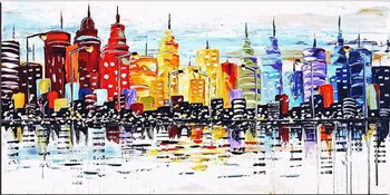 Abstract handmade painting lakeside city landscape on oil canvas for home decor and wallpaper
Abstract handmade painting lakeside city landscape on oil canvas for home decor and wallpaper