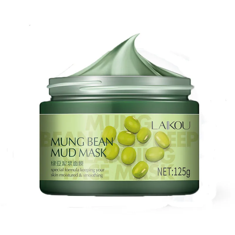 

LAIKOU Mung Bean Mud Mask Deep Cleansing Skin Blackhead Remover Oil-control Shrink Pores Acne Treatment Mud Cream Mask 125g