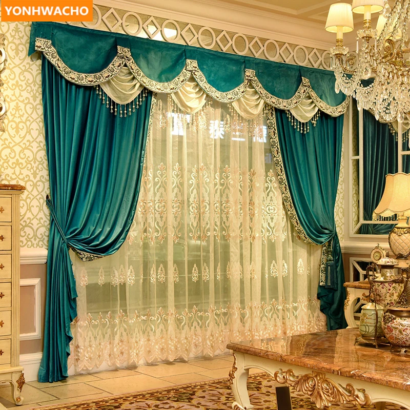Custom curtains high grade European luxury modern blue thick France velvet cloth blackout curtain tulle valance drapes N969
Custom curtains high grade European luxury modern blue thick France velvet cloth blackout curtain tulle valance drapes N969
