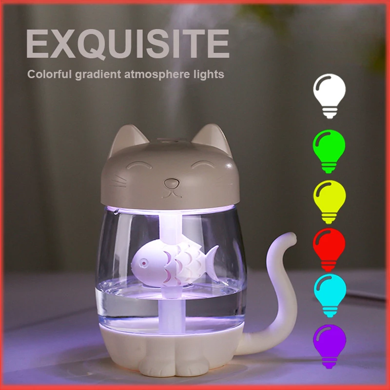 Ultrasonic Aroma Humidifier Essential Oil Diffuser Ultrasonic Air Humidifier 350ml Cat Cool-Mist Adorable Mini Fan with LEDlight
Ultrasonic Aroma Humidifier Essential Oil Diffuser Ultrasonic Air Humidifier 350ml Cat Cool-Mist Adorable Mini Fan with LEDlight