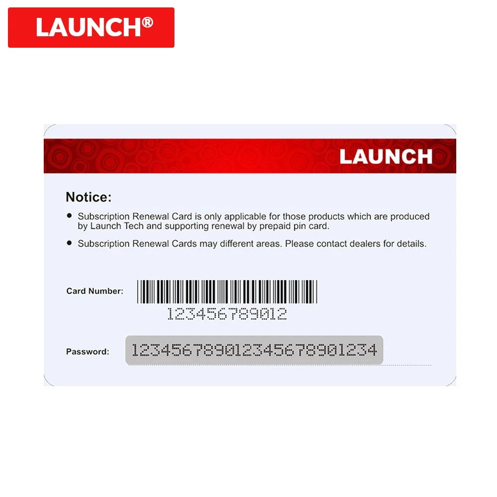 LAUNCH Pin Card 1 year Renewal for Gasoline x431 1 year free update online Diagun 3/X-431 V/V+/Pro mini/PRO/PAD II etc
LAUNCH Pin Card 1 year Renewal for Gasoline x431 1 year free update online Diagun 3/X-431 V/V+/Pro mini/PRO/PAD II etc
