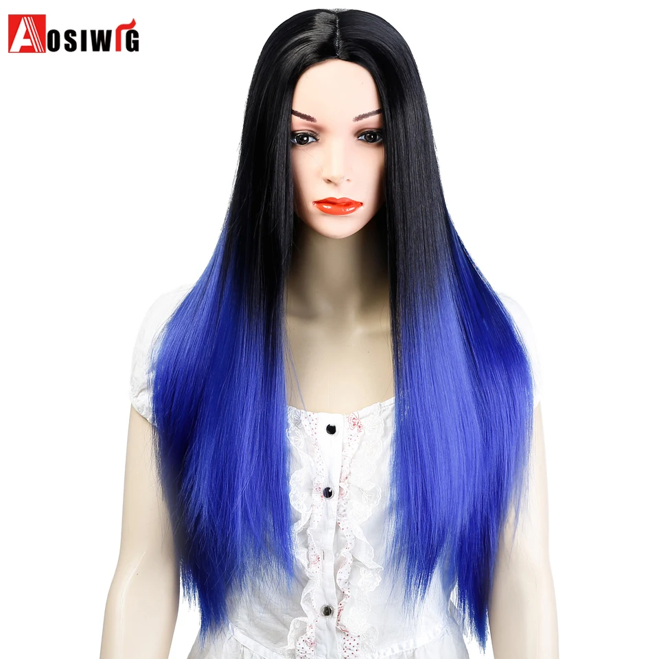 AOSIWIG Long Straight Hairstyles For Women 24'' Blue Ombre Wig Synthetic Hair 6 Colors Available Heat Resistant Cosplay Wig
AOSIWIG Long Straight Hairstyles For Women 24'' Blue Ombre Wig Synthetic Hair 6 Colors Available Heat Resistant Cosplay Wig