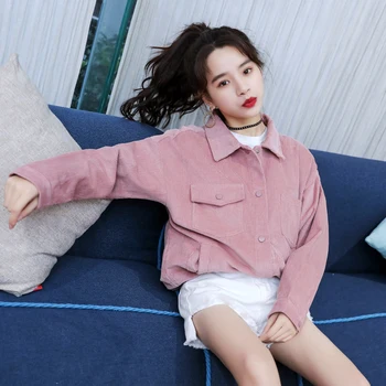 spring autumn new Female rose-colored corduroy jacket short paragraph women's casual loose blouse students Vintage Basic Jackets
spring autumn new Female rose-colored corduroy jacket short paragraph women's casual loose blouse students Vintage Basic Jackets