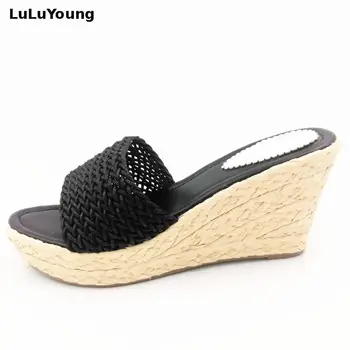 Summer Women 9 Cm Wedges Heels Sandals Female Slippers Platform Slides Shoes Flip Flops 31 32 33 41 42 43 Sy-1137
Summer Women 9 Cm Wedges Heels Sandals Female Slippers Platform Slides Shoes Flip Flops 31 32 33 41 42 43 Sy-1137