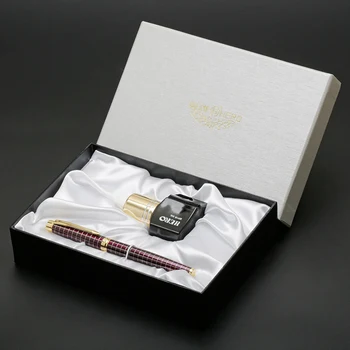 F Nib Fountain Pen Ink Set Wine Red Black Chess Board Gold Clip Luxury Gift Pens for Business Office Free Shipping
F Nib Fountain Pen Ink Set Wine Red Black Chess Board Gold Clip Luxury Gift Pens for Business Office Free Shipping