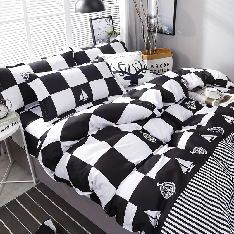 Black White Lattice Pattern Bedding Set 3/4pcs High Quality Duvet Cover Flat Sheet Bed Linings With Pillowcase Home Textile
Black White Lattice Pattern Bedding Set 3/4pcs High Quality Duvet Cover Flat Sheet Bed Linings With Pillowcase Home Textile