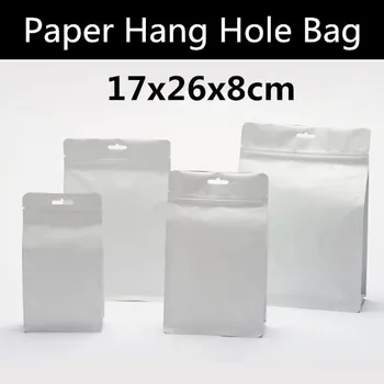 Wholesale 50pcs 17x26cm+8cm Large White Paper Spice/Cereals/Coffee Beans/Powder Bag Hang Hole Zip Lock Bag
Wholesale 50pcs 17x26cm+8cm Large White Paper Spice/Cereals/Coffee Beans/Powder Bag Hang Hole Zip Lock Bag