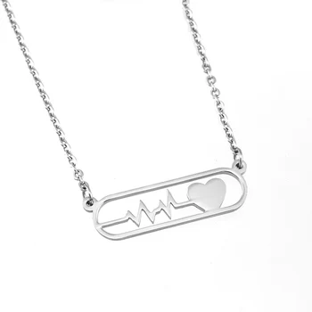 Heart beat line Pendant Heart Jumper Necklaces women female Jewelry Rolo chain mirror polish Stainless steel wholesale 50pcs
Heart beat line Pendant Heart Jumper Necklaces women female Jewelry Rolo chain mirror polish Stainless steel wholesale 50pcs