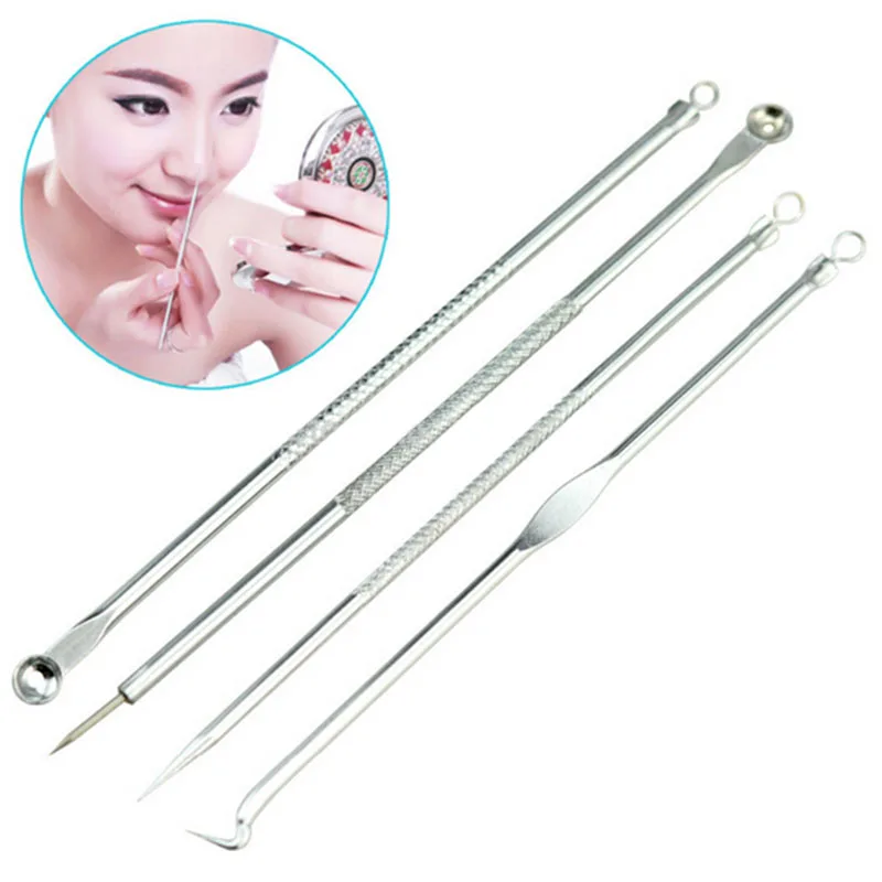 New 4 Pcs Silver Blackhead Acne Blemish Extractor Remover Cosmetic Tool Stainless Needles Remove Tool New HB88
New 4 Pcs Silver Blackhead Acne Blemish Extractor Remover Cosmetic Tool Stainless Needles Remove Tool New HB88