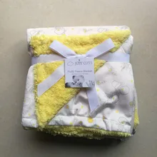 Apenas bonito novo bebê cobertores engrossar dupla camada coral velo infantil swaddle bebe envelope envoltório do bebê recém-nascido cobertor de cama(China)