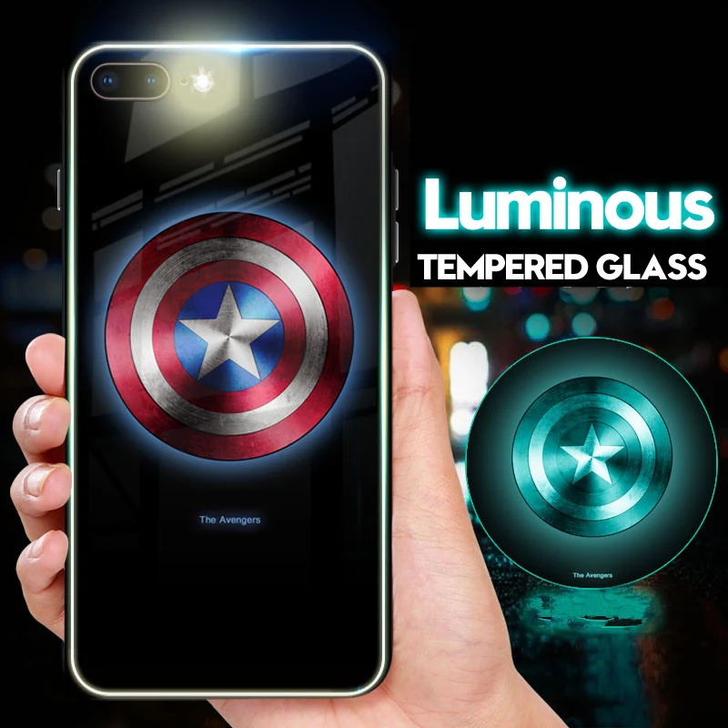 Marvel America Captain The Avengers for iphone 6 6S 7 8 Plus Case Luminous Tempered Glass for Coque iphone X 10 XS MAX XR Case
Marvel America Captain The Avengers for iphone 6 6S 7 8 Plus Case Luminous Tempered Glass for Coque iphone X 10 XS MAX XR Case