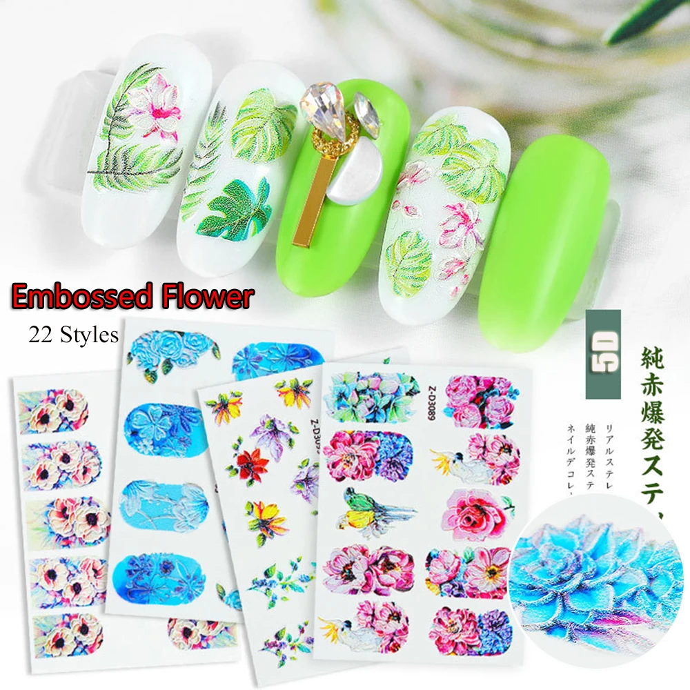 1pc 5D Acrylic Engraved Flower Nail Sticker Embossed Flower Water Decals Empaistic Nail Water Slide Decals 22 Styles DIY Nail Ar
1pc 5D Acrylic Engraved Flower Nail Sticker Embossed Flower Water Decals Empaistic Nail Water Slide Decals 22 Styles DIY Nail Ar