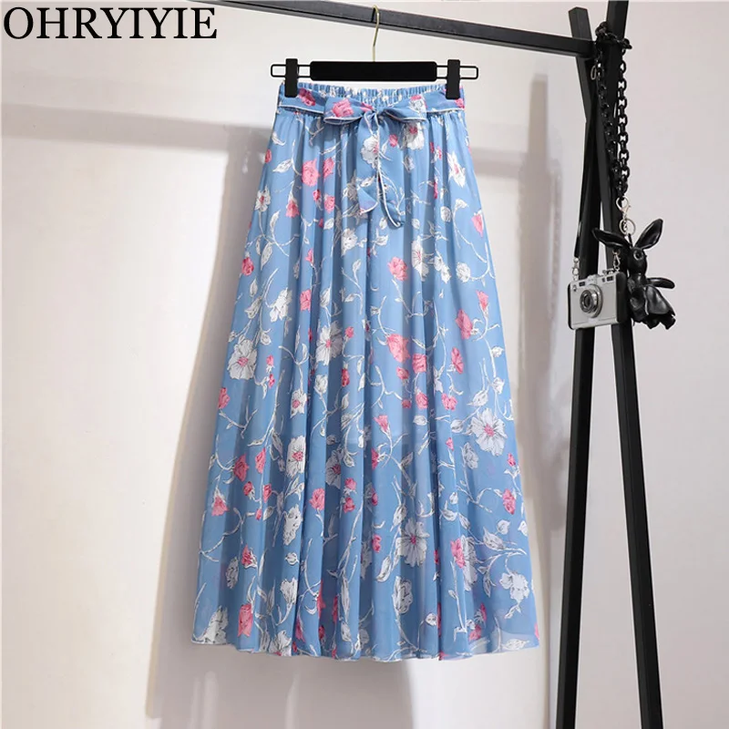 OHRYIYIE New 2019 Women Chiffon Bohemian Skirt For Women Flower Print Midi Skirts Female Summer Chic Vacation Boho Pleated Skirt
OHRYIYIE New 2019 Women Chiffon Bohemian Skirt For Women Flower Print Midi Skirts Female Summer Chic Vacation Boho Pleated Skirt