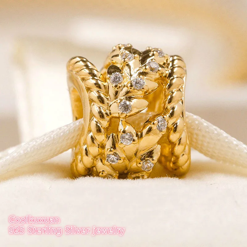 925 Sterling Silver Dazzling Grain Swirls Charm, yellow colour & Clear CZ Beads Fit Original Pandora Charms Bracelet Autumn
925 Sterling Silver Dazzling Grain Swirls Charm, yellow colour & Clear CZ Beads Fit Original Pandora Charms Bracelet Autumn