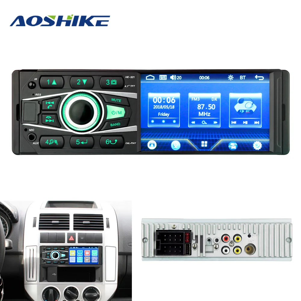 AOSHIKE 4.1''HD Touch Sceen Car Multimedia Player 1 Din Car MP5 Bluetooth Machine With Steering Wheel Remote Control Universal
AOSHIKE 4.1''HD Touch Sceen Car Multimedia Player 1 Din Car MP5 Bluetooth Machine With Steering Wheel Remote Control Universal