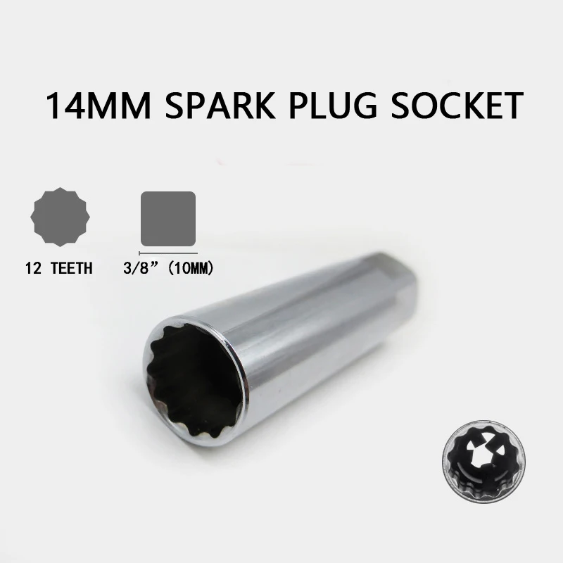3/8" 14mm Spark Plug Special Socket 12-tooth CR-V Socket Wrench Head with Spring Plate Disassembly Hand Tool Auto Repair Tools
3/8" 14mm Spark Plug Special Socket 12-tooth CR-V Socket Wrench Head with Spring Plate Disassembly Hand Tool Auto Repair Tools