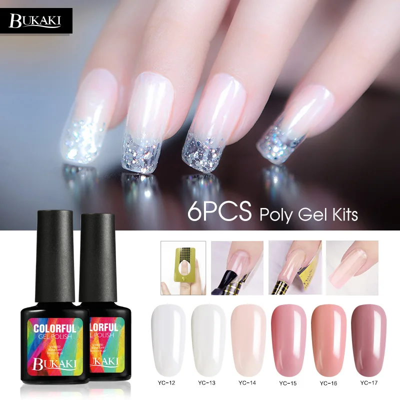 BUKAKI 6pcs Poly Gel Finger Extension Builder Gel Polish False Nails French Nail Art Manicure Hard Quick Hybrid Gel Varnishes
BUKAKI 6pcs Poly Gel Finger Extension Builder Gel Polish False Nails French Nail Art Manicure Hard Quick Hybrid Gel Varnishes