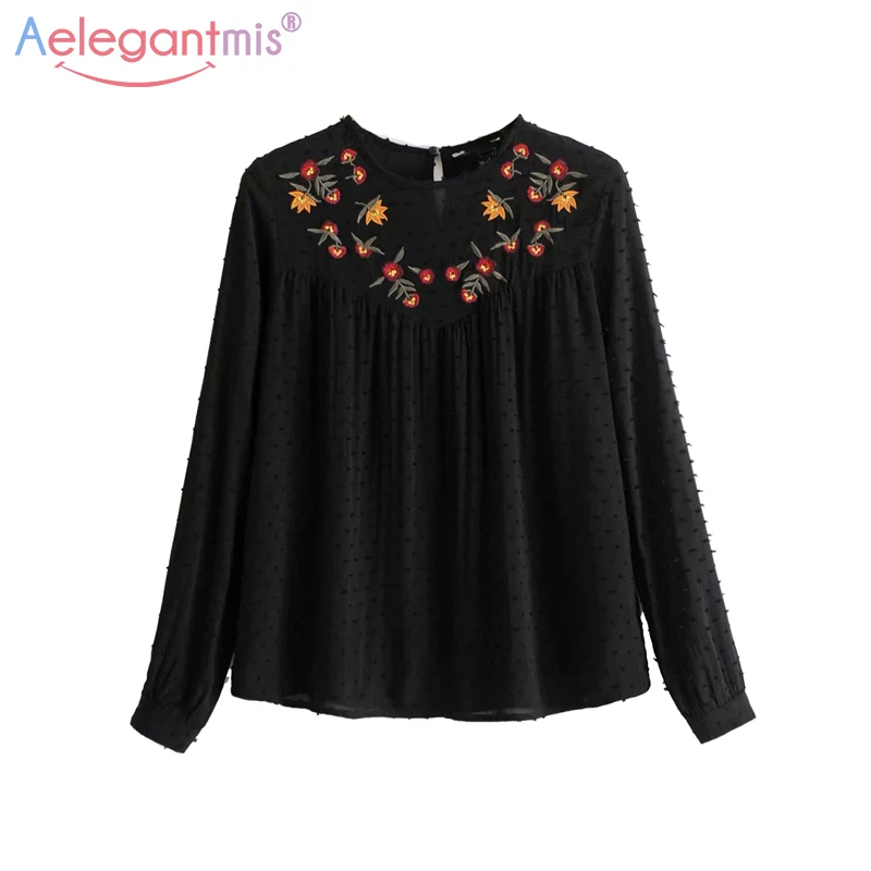Aelegantmis Summer Black Women Long Sleeve Chiffon Blouse Ladies White Fashion Sexy transparent Floral Embroidery Top Shirts
Aelegantmis Summer Black Women Long Sleeve Chiffon Blouse Ladies White Fashion Sexy transparent Floral Embroidery Top Shirts