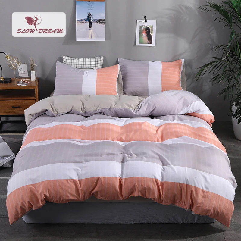 SlowDream Orange Striped Bedspread Sheet Duvet Cover Set Flat Sheet Pillowcase Home Decor Bedding Set Adult Double Bed Linens
SlowDream Orange Striped Bedspread Sheet Duvet Cover Set Flat Sheet Pillowcase Home Decor Bedding Set Adult Double Bed Linens