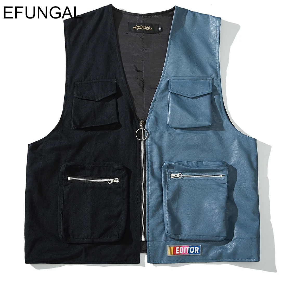 EFUNGAL Fashion Wasitcoats 2019 Spring Summer Sleeveless Jackets Overcoats PU Leather Vests Men Vest Zipper Hip Hop Streetwear
EFUNGAL Fashion Wasitcoats 2019 Spring Summer Sleeveless Jackets Overcoats PU Leather Vests Men Vest Zipper Hip Hop Streetwear