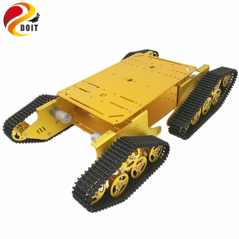 4WD Robot Tracked Tank Car Chassis TD900 with Aluminum Alloy Chassis/Frame Robotic Arm Interface Holes DIY RC Toy
4WD Robot Tracked Tank Car Chassis TD900 with Aluminum Alloy Chassis/Frame Robotic Arm Interface Holes DIY RC Toy