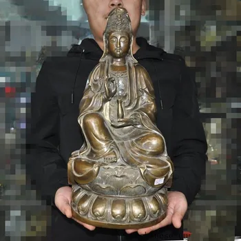 Christmas 16"China bronze sit lotus vase Kwan-yin Guanyin quanyin goddess Buddha statue Halloween
Christmas 16"China bronze sit lotus vase Kwan-yin Guanyin quanyin goddess Buddha statue Halloween