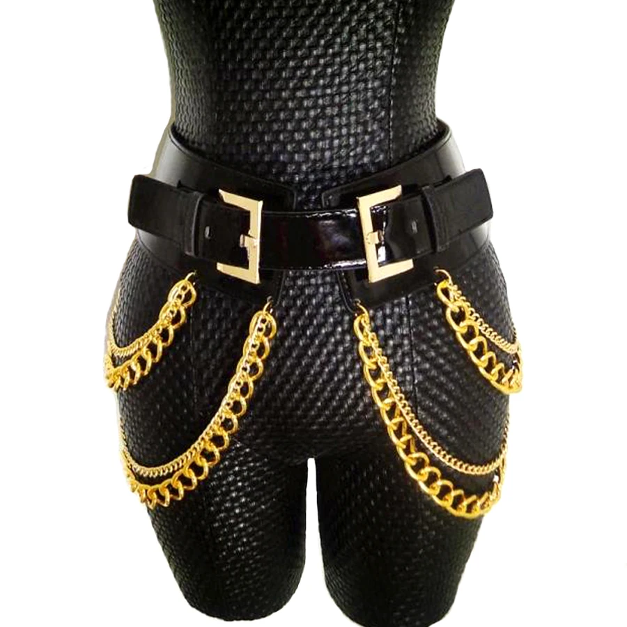 Europe exaggeration fashion nightclub tassel waist chain belts metal buckle wide girdle personality leather belt accessories
Europe exaggeration fashion nightclub tassel waist chain belts metal buckle wide girdle personality leather belt accessories
