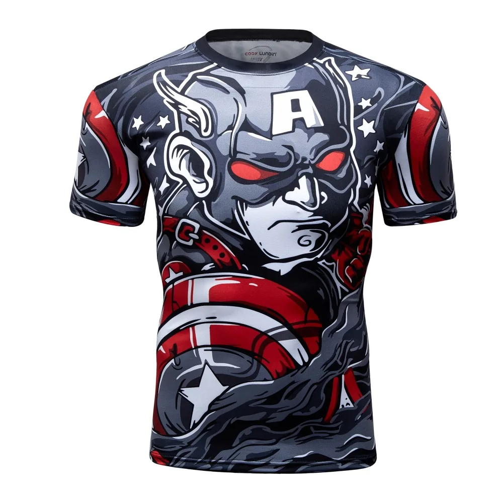 2018 new compression tights miracle 3D printing superhero US captain MMA fitness gym fitness men's short-sleeved shirt
2018 new compression tights miracle 3D printing superhero US captain MMA fitness gym fitness men's short-sleeved shirt