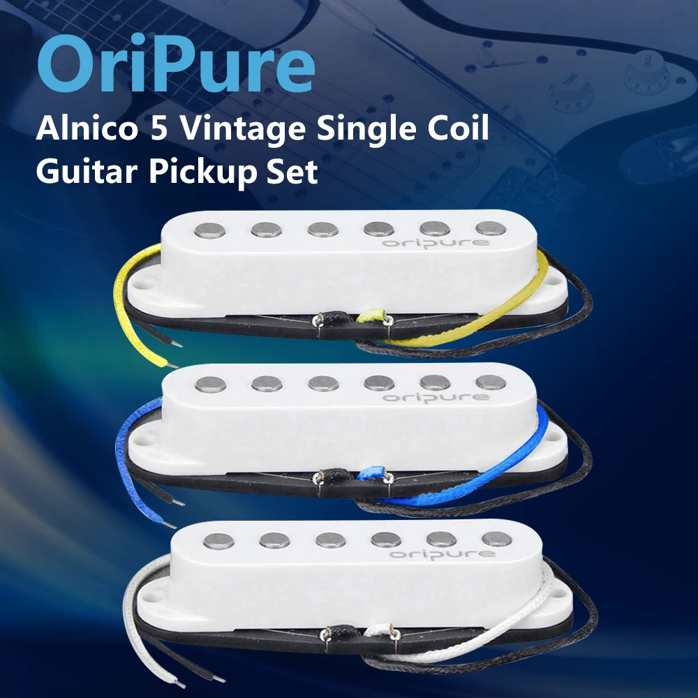 OriPure 3pcs Vintage Alnico 5 Single Coil Pickups Neck/Middle/Bridge Guitar Pickup Flat Top Pole Piece Guitar Parts Warm Sound
OriPure 3pcs Vintage Alnico 5 Single Coil Pickups Neck/Middle/Bridge Guitar Pickup Flat Top Pole Piece Guitar Parts Warm Sound