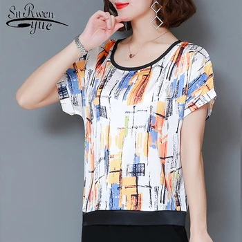 2019 summer clothing new short sleeve silk chiffon Blouse women tops and blouse fashion o-collar print blouse plus size 4545 50
2019 summer clothing new short sleeve silk chiffon Blouse women tops and blouse fashion o-collar print blouse plus size 4545 50
