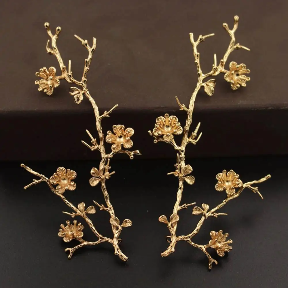 Plum Flower Tree Leaf Branch for Half Hole Beads Pendant Charm High Quality Gold Color DIY Stuffs Supplies Jewelry Accessories
Plum Flower Tree Leaf Branch for Half Hole Beads Pendant Charm High Quality Gold Color DIY Stuffs Supplies Jewelry Accessories