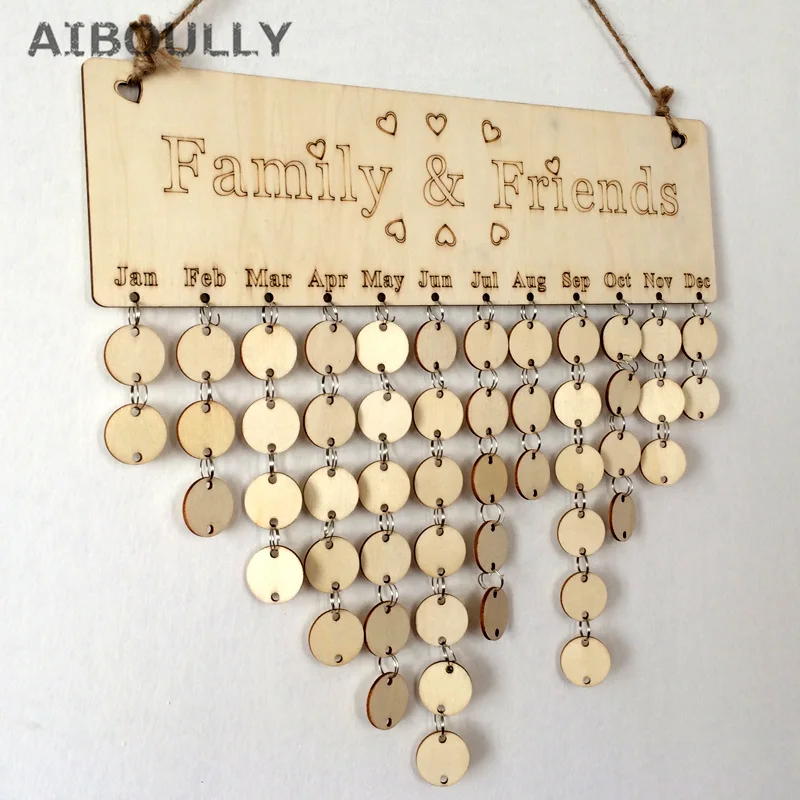 Wooden DIY Anniversary Calendar Board Family and Friend Brithday Calendar Sign Special Dates Planner Board Hanging Decoration
Wooden DIY Anniversary Calendar Board Family and Friend Brithday Calendar Sign Special Dates Planner Board Hanging Decoration