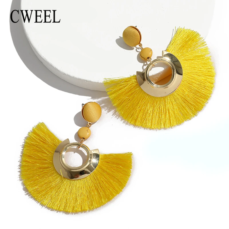 CWEEL Yellow Bohemian Tassel Earrings For Women Female Fringe Red Drop Dangle Earring Brincos Statement Earings Fashion Jewelry
CWEEL Yellow Bohemian Tassel Earrings For Women Female Fringe Red Drop Dangle Earring Brincos Statement Earings Fashion Jewelry