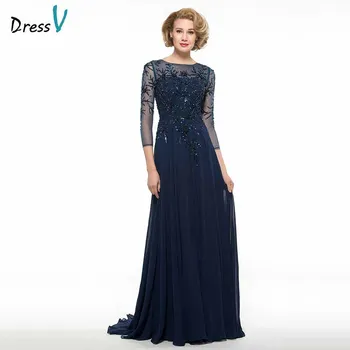 Dressv elegant scoop neck 3/4 sleeves mother of bride dress beading floor length zipper up long mother evening gown custom
Dressv elegant scoop neck 3/4 sleeves mother of bride dress beading floor length zipper up long mother evening gown custom