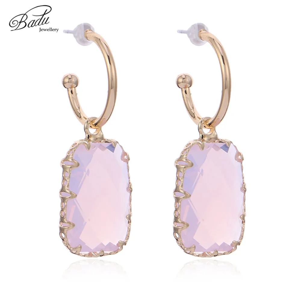 Badu Cute Pink Earring Opal Crystal Pendant Gold Zinc Alloy Hoop Earrings for Girls Lovely Party Jewelry Wholesale
Badu Cute Pink Earring Opal Crystal Pendant Gold Zinc Alloy Hoop Earrings for Girls Lovely Party Jewelry Wholesale
