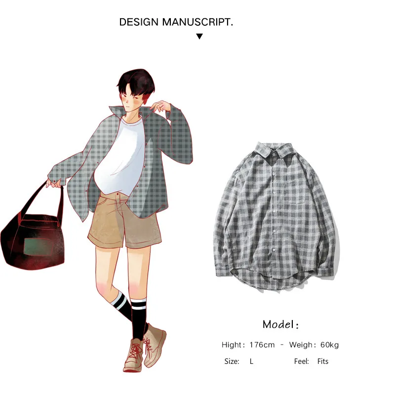 New Cotton Korean Style Clothe Fashion Streetwear Spring Summer Autumn Slim Fit Plaid Men Shirt Long Sleeve S-3XL New Cotton Korean Style Clothe Fashion Streetwear Spring Summer Autumn Slim Fit Plaid Men Shirt Long Sleeve S-3XL